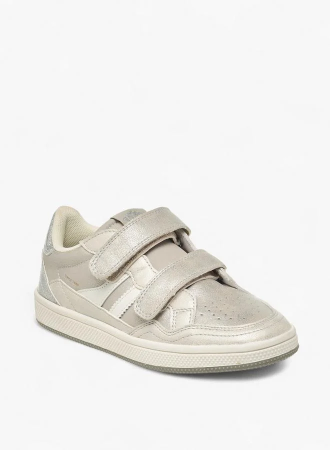 Lee Cooper Girls Glitter Detail Hook and Loop Sneakers