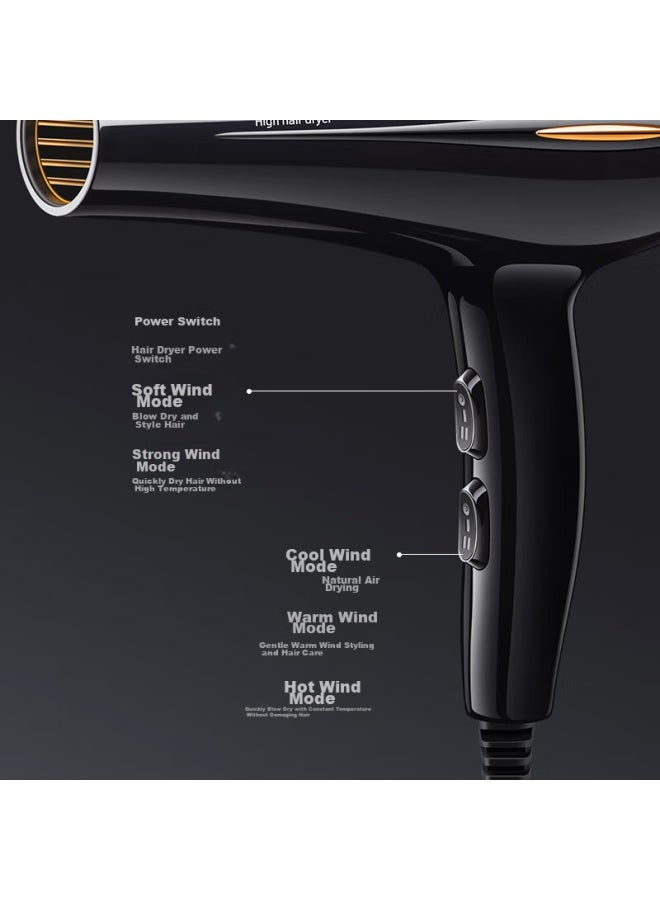 Aux Hair Dryer, High-power 2200w, Blue Light Negative Ion, Constant Temperature, Quick-drying, Strong Airflow, Professional-grade For Hair Salons - Image 4