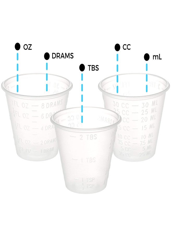بيرفيكت ستيكس أكواب بيرفكت ستيكس [100 كوب - أكواب بلاستيكية مدرجة للاستخدام مرة واحدة سعة 1 أونصة - لخلط الحبوب، وقياس الأدوية، وخلط الراتنج، وغسول الفم] - Image 2
