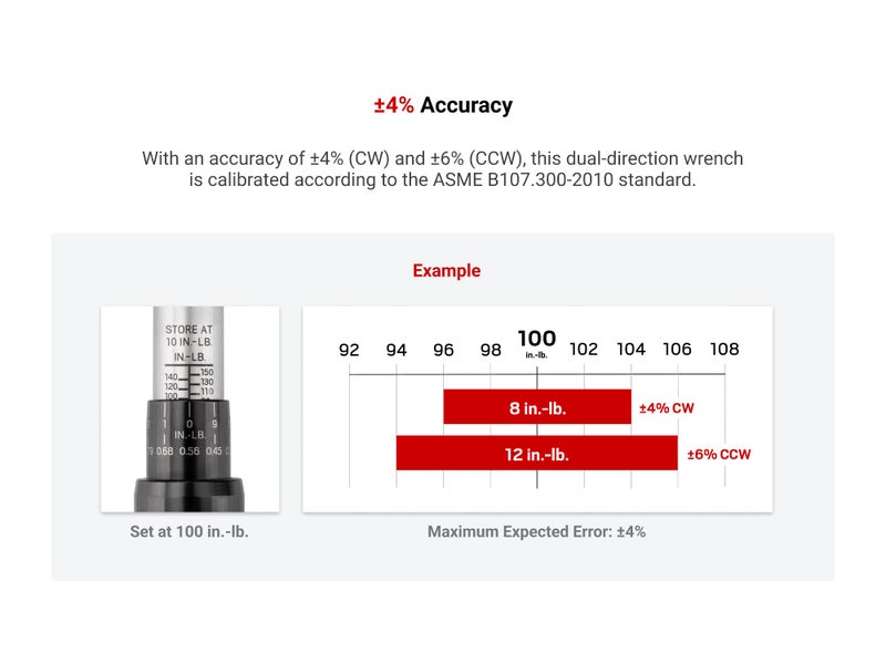 TEKTON 1/4 Inch Drive Dual-Direction Click Torque Wrench (10-150 in.-lb.) | TRQ21101 - Image 4