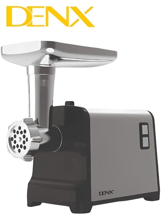 Denx Meat Grinder, Electric Meat Grinder With Stainless Steel Blade, 1200W, Silver - Image 3
