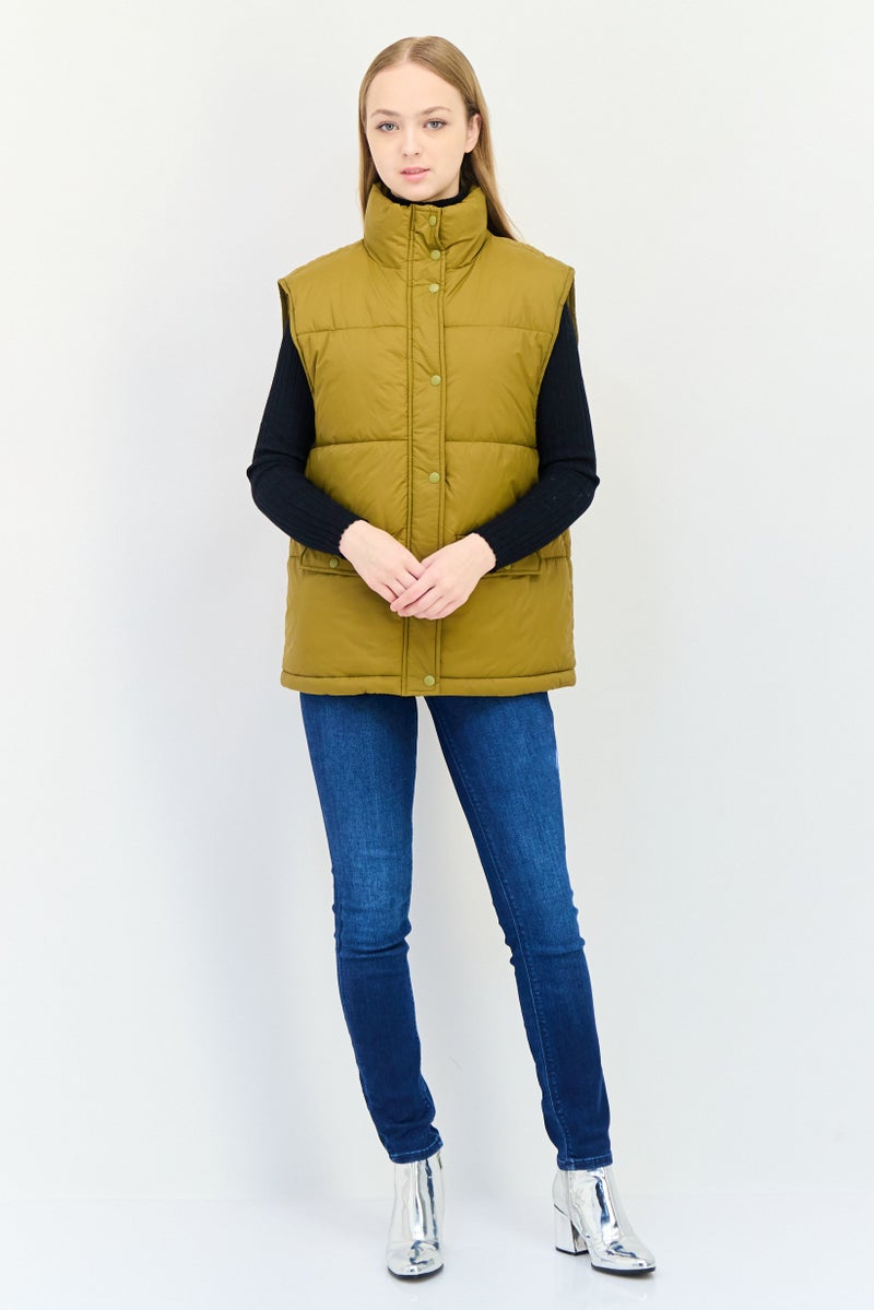 Aerie Offline by Aerie Woman Quilted Vest Jacket, Khaki - Image 2
