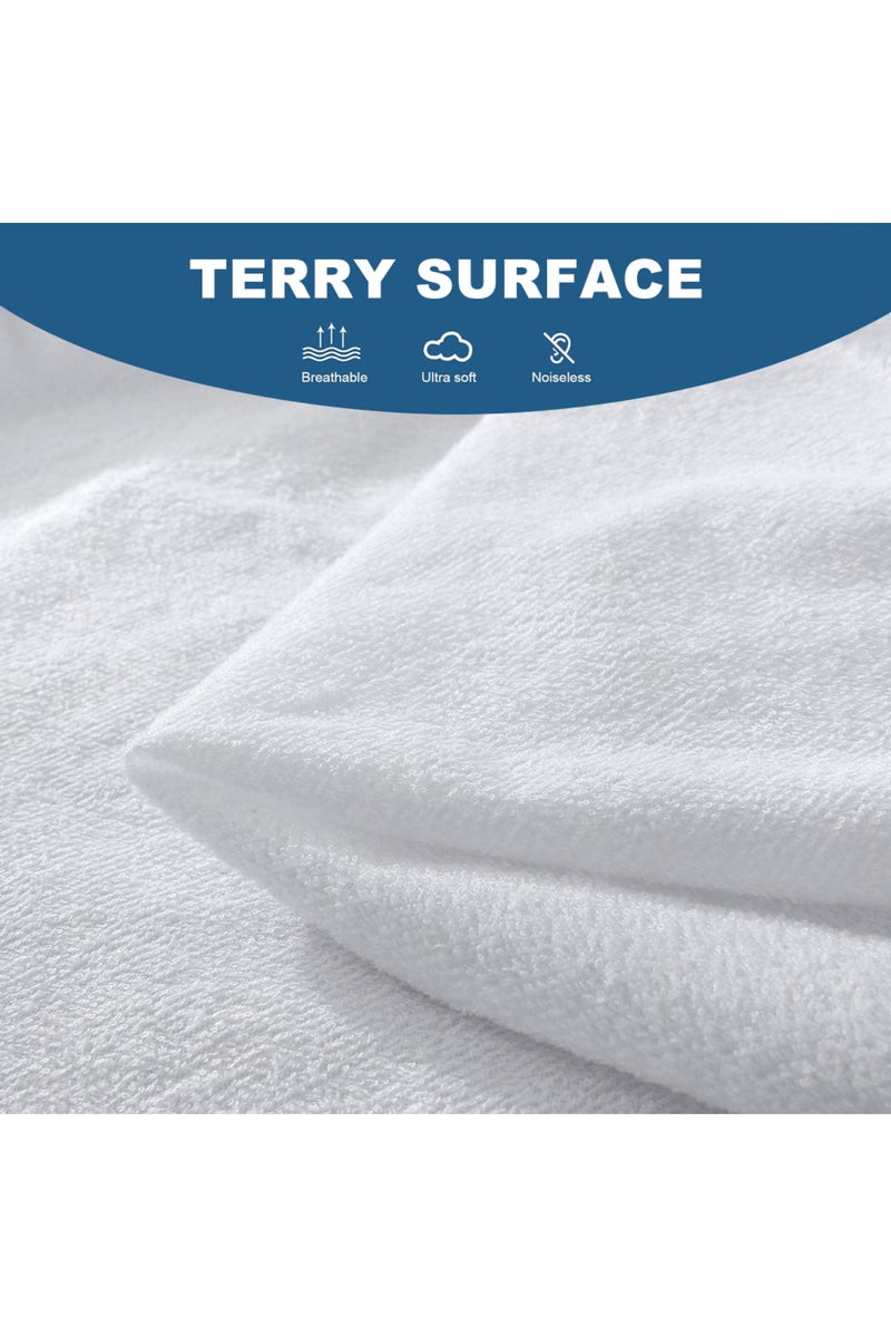 إيروريكس ملاءة سرير مطاطية مقاومة للماء مصنوعة من قماش تيري ناعم، مقاس 160×200×30 سم، قطعة واحدة، لحماية المرتبة من الهواء. - Image 2