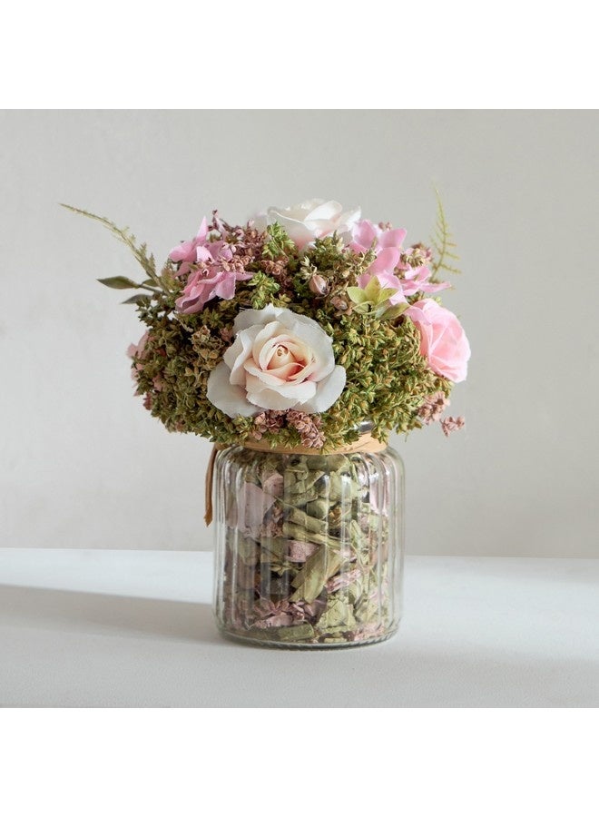 Home Box Caven Mix Rose Arrangement in Glass Vase with Potpourri 13 x 18 x 13 cm  - Image 2