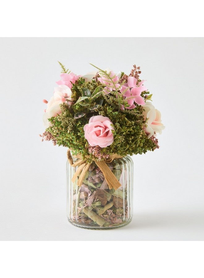 Home Box Caven Mix Rose Arrangement in Glass Vase with Potpourri 13 x 18 x 13 cm  - Image 3