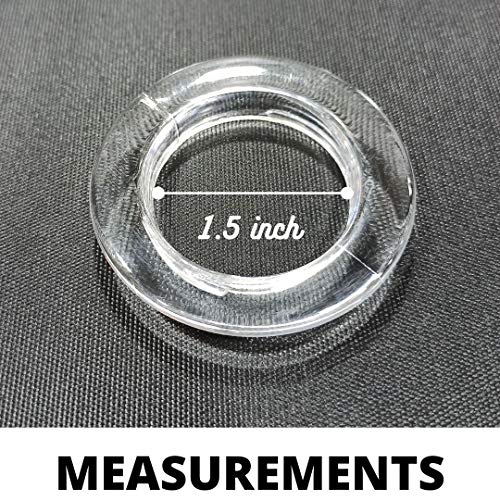 FAPBADRI Curtain Eyelet Rings with Flexi Lock, Suitable for any 1 inch Curtain Rod - Transparent - 100 Pieces - Image 2