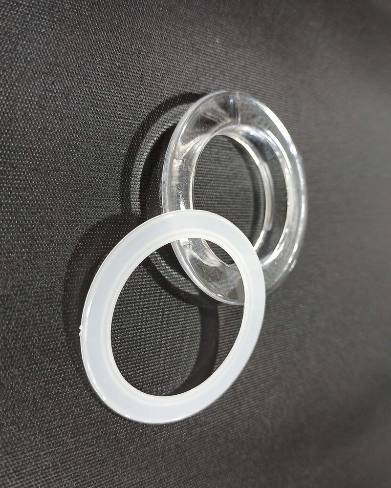 FAPBADRI Curtain Eyelet Rings with Flexi Lock, Suitable for any 1 inch Curtain Rod - Transparent - 100 Pieces - Image 3