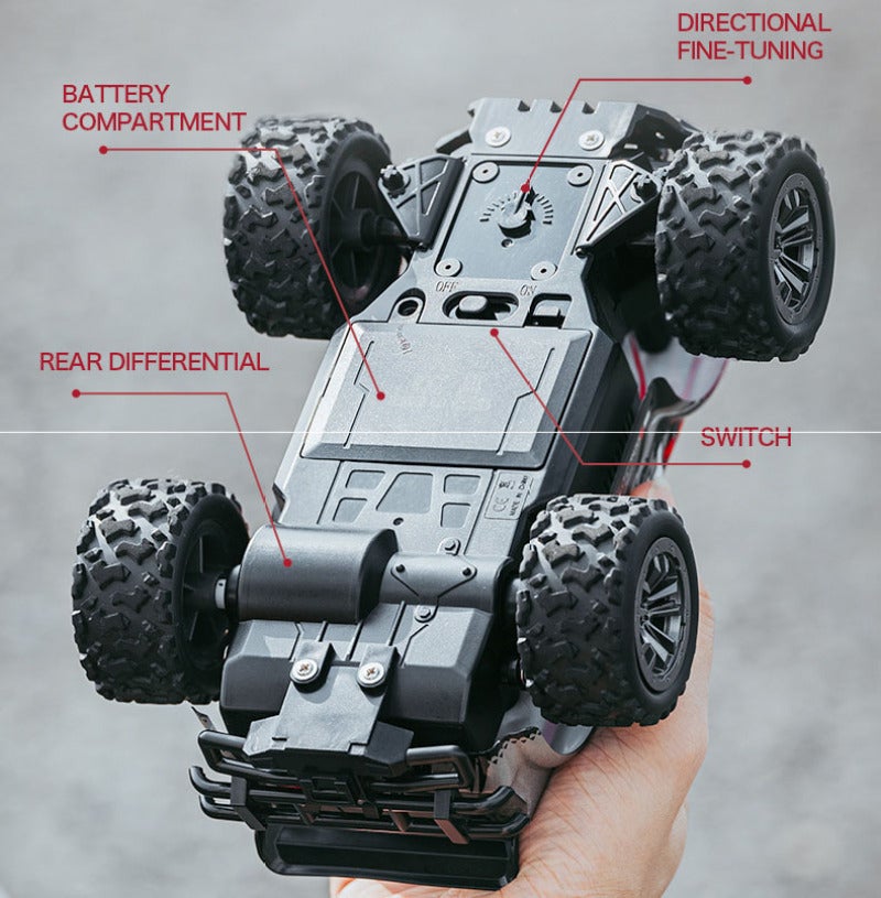 RC Car 2.4GHz 4WD High Speed Remote Control Truck with Powerful Motors - Hard Case LED Light Toy for Outdoor Indoor Kids Adults Blue - Image 4