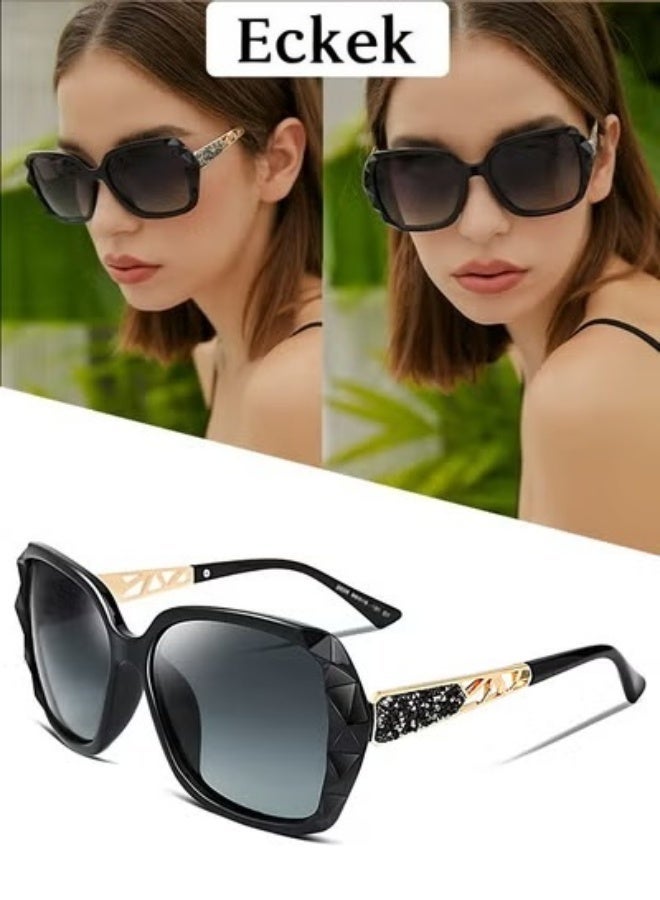 Eckek Sunglasses Women erfly Artistic Frame Diamond Decoration Sun Glasses for Women UV400 Protection Polarized Ladies Fashion Sunglass High Quality Women's Sunglasses Black - Image 1
