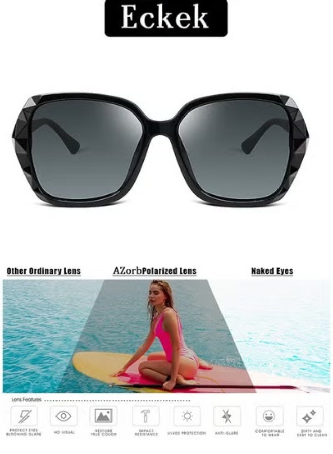 Eckek Sunglasses Women erfly Artistic Frame Diamond Decoration Sun Glasses for Women UV400 Protection Polarized Ladies Fashion Sunglass High Quality Women's Sunglasses Black - Image 5