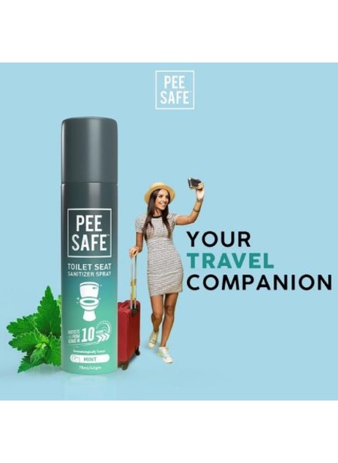 PEE SAFE بخاخ مطهر لمقعد المرحاض برائحة النعناع تم اختباره من قبل أطباء الجلدية، شفاف 75 مل 8908007100063  - Image 2