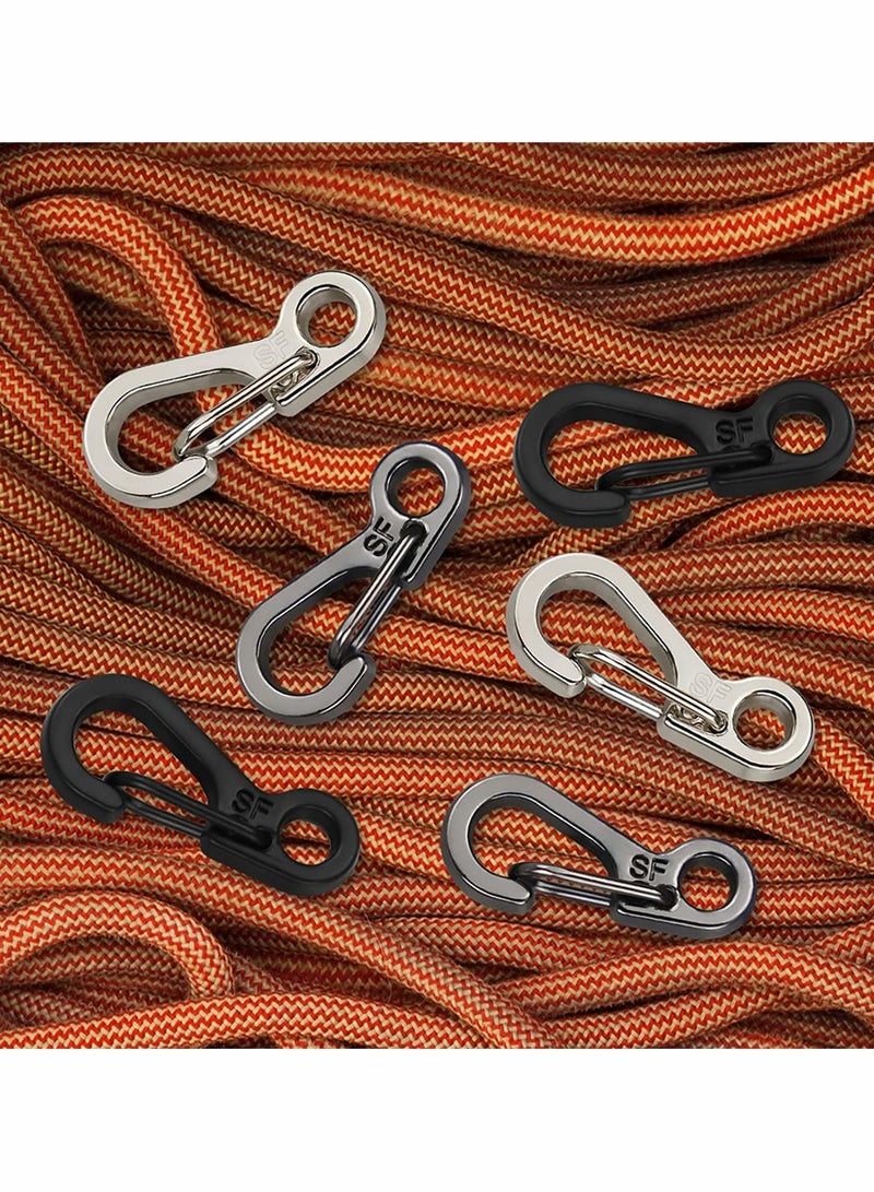 KASTWAVE 10 Pieces Mini Alloy Carabiner Clip, Spring Snap Hook Carabiners Clip, Tiny Spring Snap Hook Carabiners for Backpack Keychains Accessories, Camping Bottle Backpack Clasps Keychain (Silver) - Image 4
