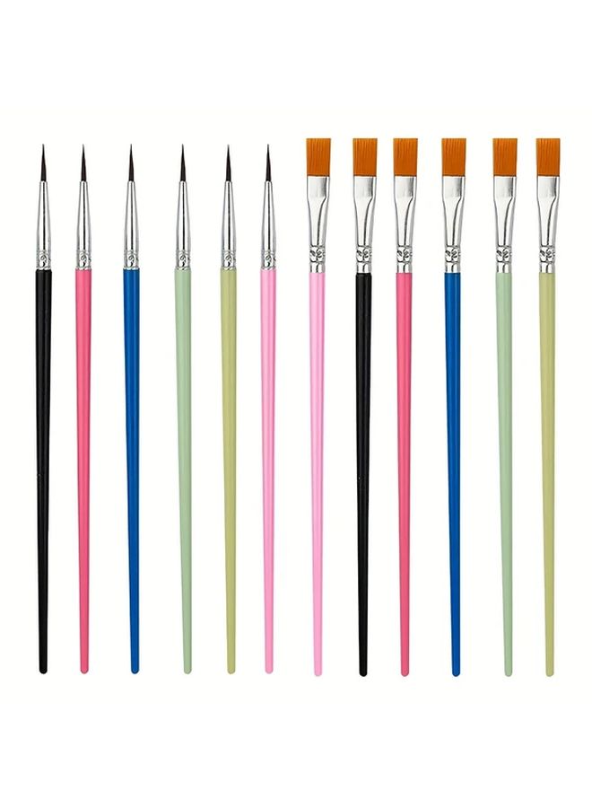 6pcs Pointy Tip Artist Paint Brush Set for Acrylic Watercolor Painting Student Stationery - Image 1