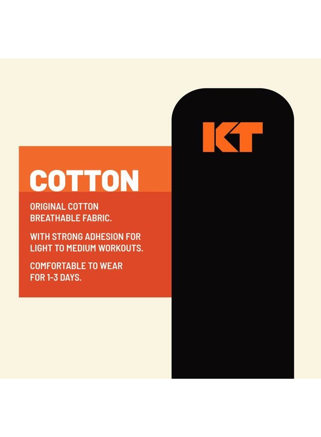 KT TAPE شريط كينيسيوولوجي رياضي مرن من القطن الأصلي، 20 قطعة، شرائط مقطوعة مسبقًا بطول 10 إنش، بيج - Image 3