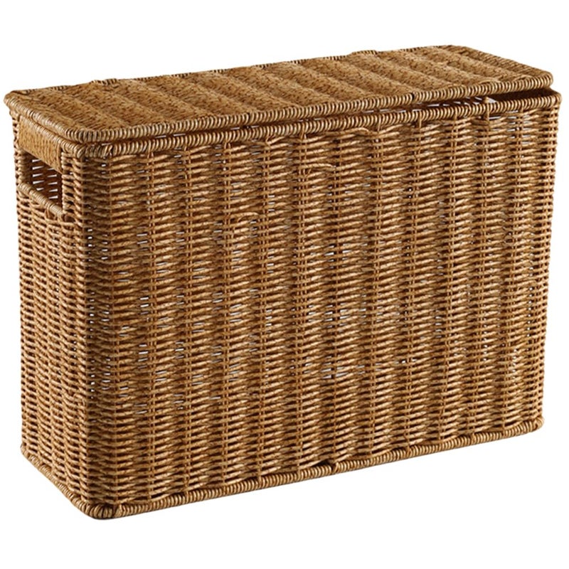 OSALADI Narrow Tall Storage Box with Lid 15 Inch Gap Organizer Basket for Home Office Toy and Magazine Storage - Image 1