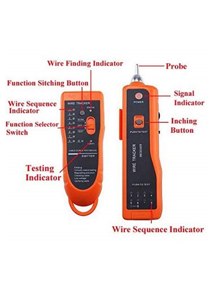 Generic XQ-350 Network Cable Tester LAN Wire Tracker for UTP/STP Cat5/Cat6 RJ45 & RJ11 Tone Generator & Probe Kit Ethernet Cable Line Finder Continuity Check Telephone Wire Diagnose Tool  - Image 2
