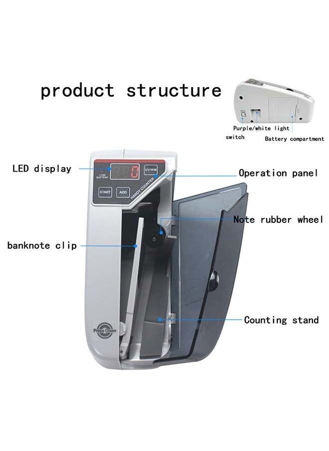 Generic - Money Counter Portable Money Counter Mini Bill Cash Counting Machine Handy Suitable for Multi-Currency Handy Banknote Counter - Image 1