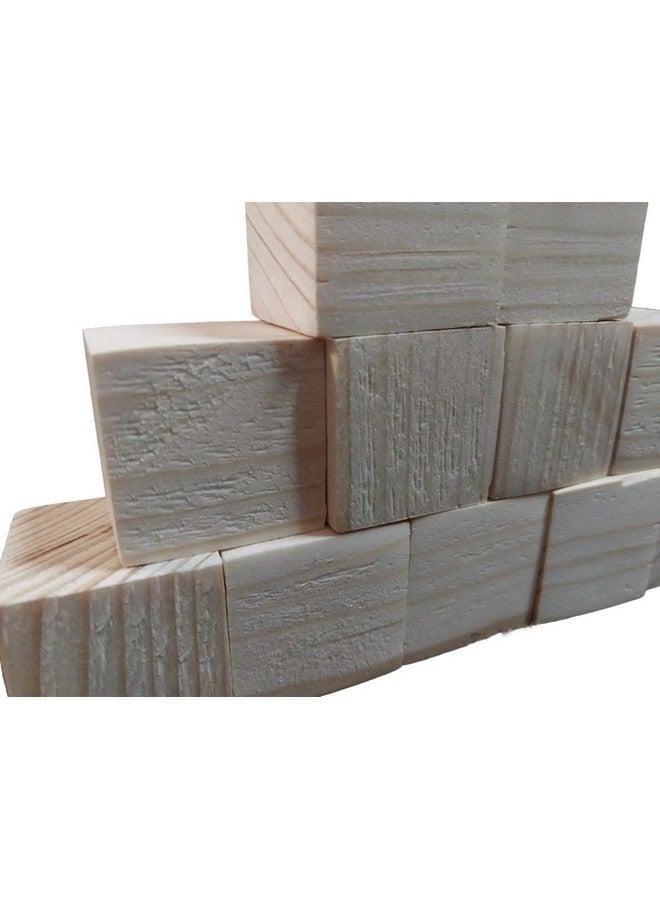Glitz Wood Blocks for Hand Crafting fine Art DIY School Project Square Blocks Natural Wooden Cube 24 pcs (2 Inch) - Image 3