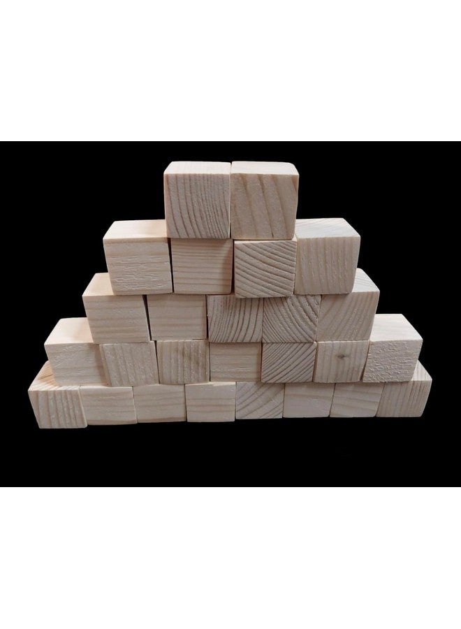 Glitz Wood Blocks for Hand Crafting fine Art DIY School Project Square Blocks Natural Wooden Cube 24 pcs (2 Inch) - Image 4