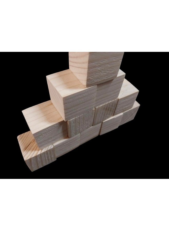 Glitz Wood Blocks for Hand Crafting fine Art DIY School Project Square Blocks Natural Wooden Cube 24 pcs (2 Inch) - Image 5