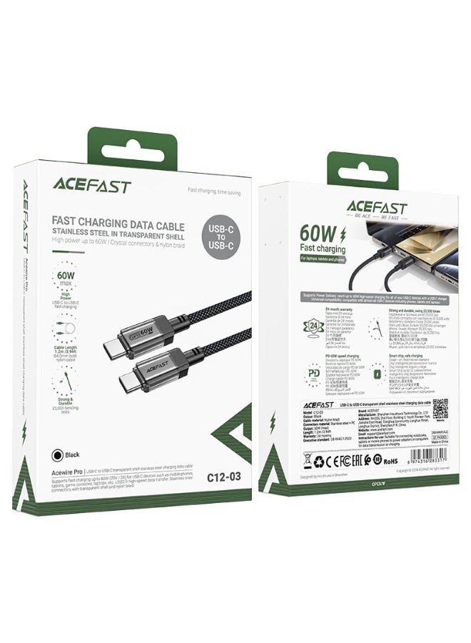 ACEFAST Charging Data Cable C12-03 USB-C to USB-C 60W - Image 4