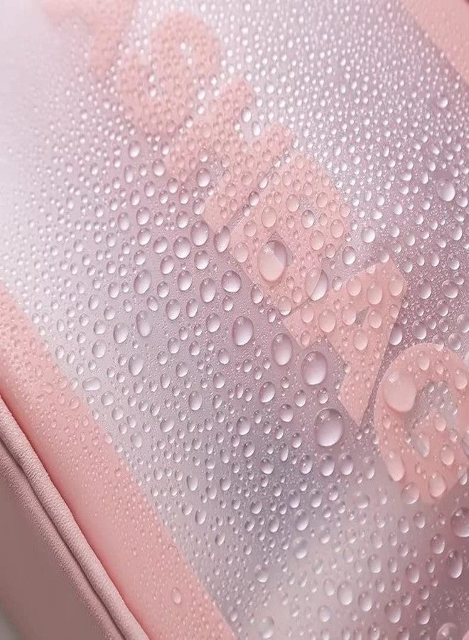 CherryBox Makeup Bag Travel Cosmetic Bag for Women Girls Zipper Pouch Makeup Organizer Bag PU Leather Waterproof Cute Toiletry Bags Small Size (Pink) - Image 4