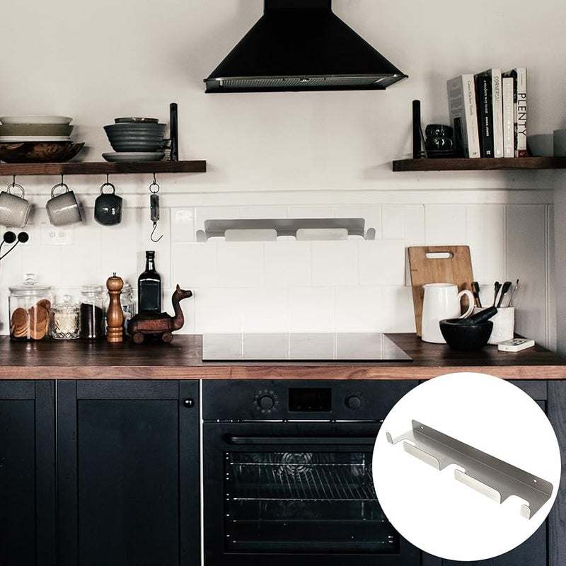 Stainless Steel Wall Mounted Pizza Peel Shovel And Utensil Storage Rack Silver - Image 3