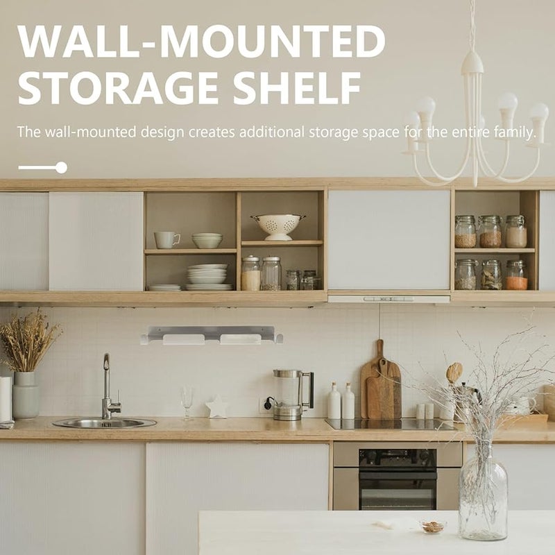 Stainless Steel Wall Mounted Pizza Peel Shovel And Utensil Storage Rack Silver - Image 5