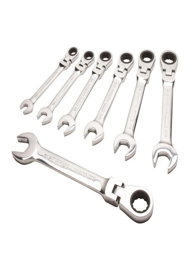 DEWALT Combination Ratcheting Wrench Set, SAE/Standard Wrenches, Flex Head, 7-Piece (DWMT74195) - Image 1