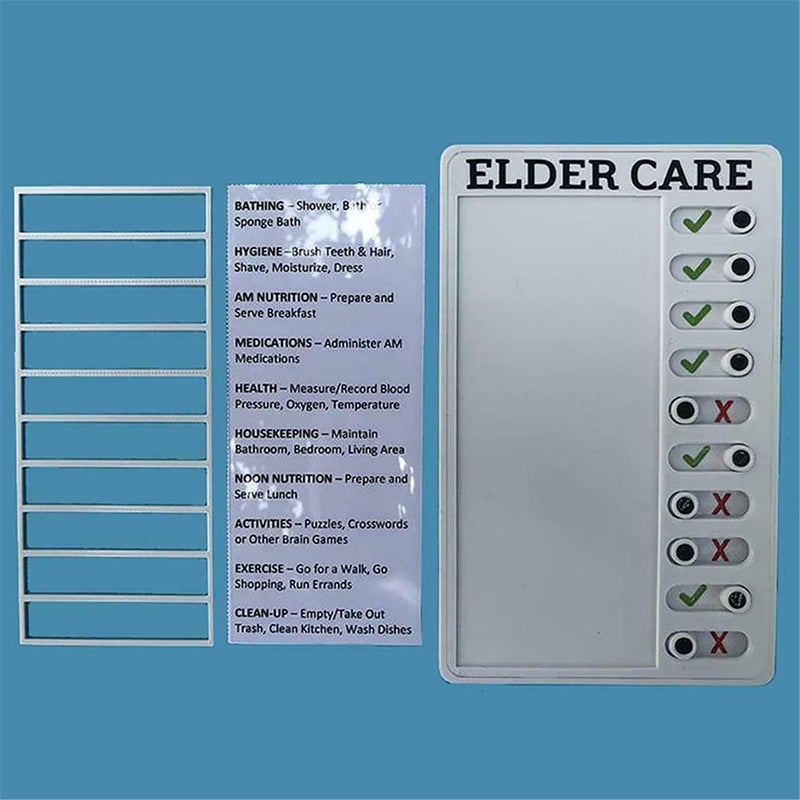 ويوبلز لوحة تذكير بلاستيكية قابلة لإعادة الاستخدام، قائمة مهام منزلية للأطفال والكبار، أداة تذكير بسيطة للمنزل، لوحة ملاحظات محمولة، مهامي المنزلية، رعاية المسنين (رعاية المسنين) - Image 4
