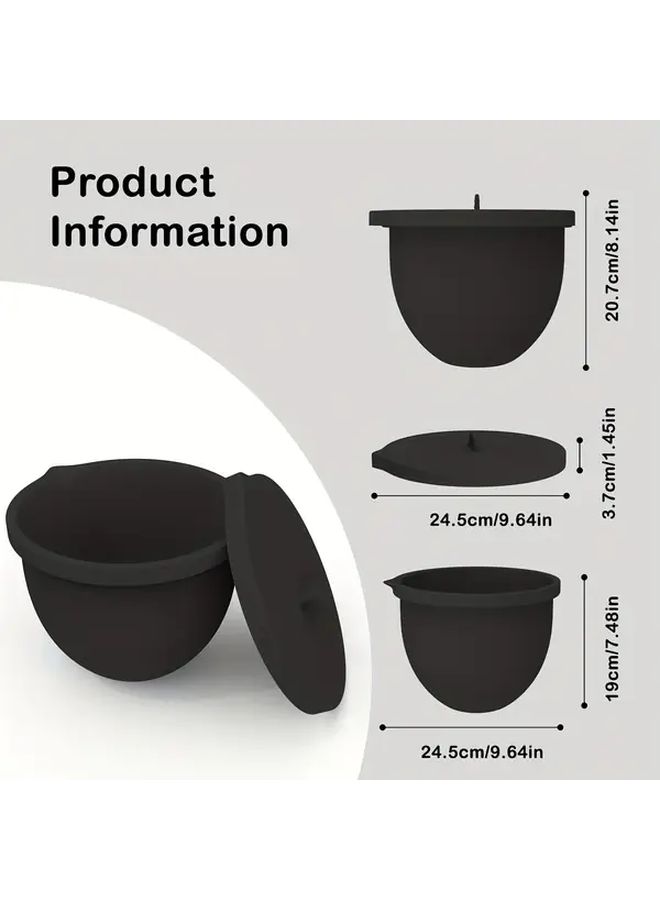 Black Silicone Pot Lid Non Stick Heat Resistant For Pots Pans Dutch Ovens - Image 3