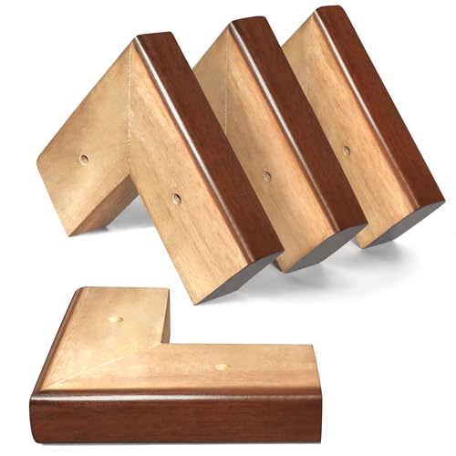 AORYVIC Wooden Bed Riser 1 inch Sofa Risers for Furniture L Shaped Couch Sofa Feet Dresser Leg Set of 4 (Brown, 1 inch) - Image 1