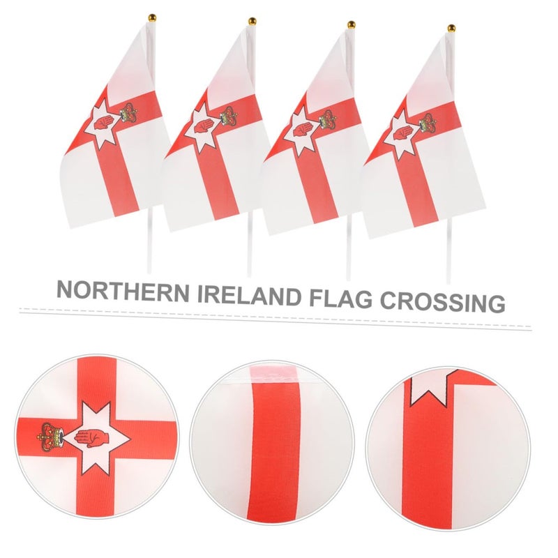 Northern Ireland Small Handheld Flags 14x21cm Polyester for Outdoor Garden Festival Parade Decor - Image 4