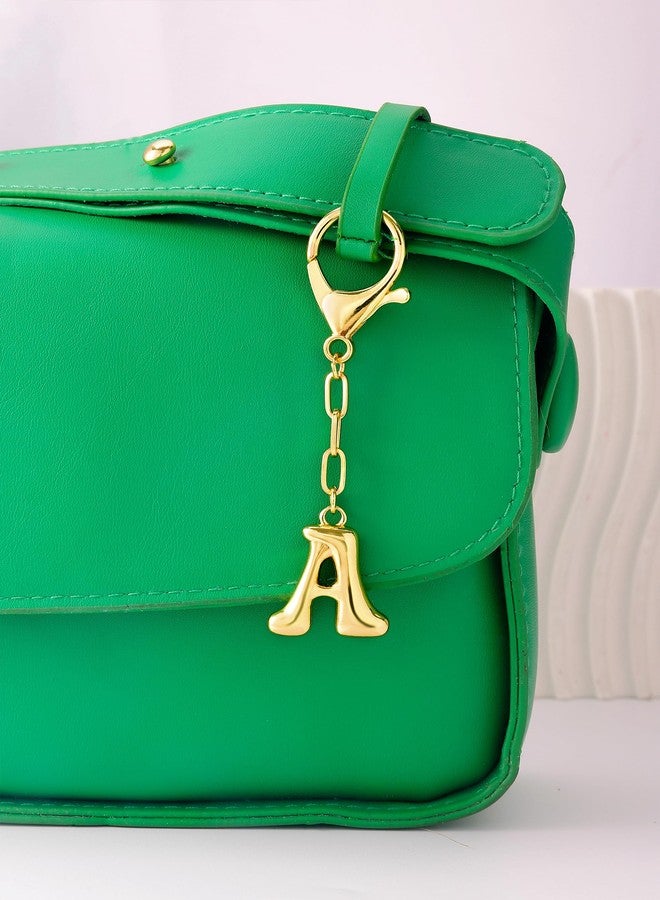 GAOKOXI Gold Bubble Initial Keychain Charm for Women Chunky Bag Purse Charms A-Z Letter Key Chains for Handbag Accessories, Gold-b - Image 3