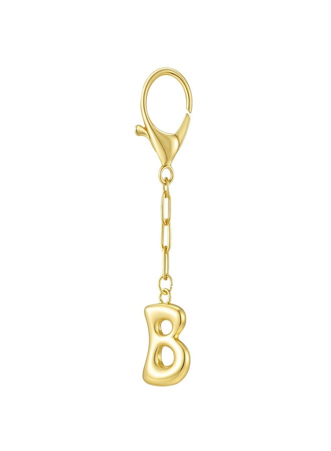 GAOKOXI Gold Bubble Initial Keychain Charm for Women Chunky Bag Purse Charms A-Z Letter Key Chains for Handbag Accessories, Gold-b - Image 1