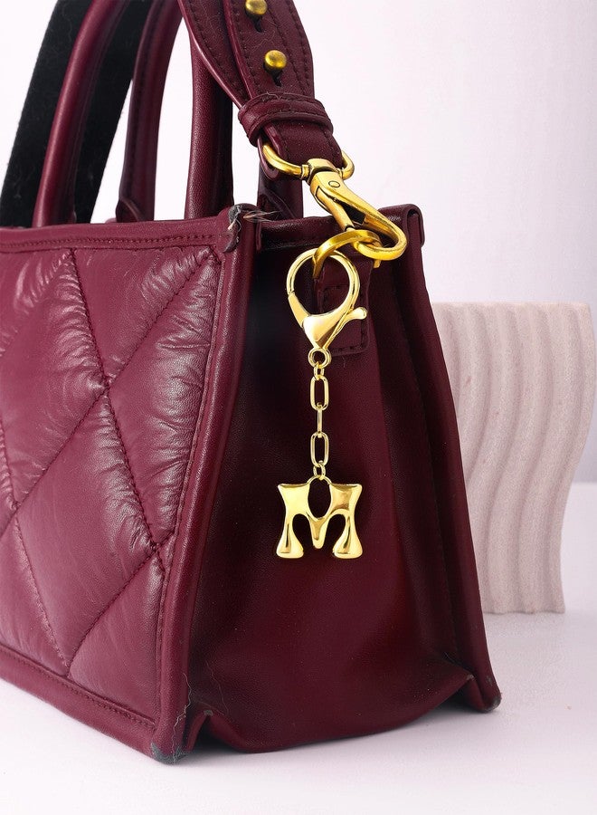 GAOKOXI Gold Bubble Initial Keychain Charm for Women Chunky Bag Purse Charms A-Z Letter Key Chains for Handbag Accessories, Gold-b - Image 2