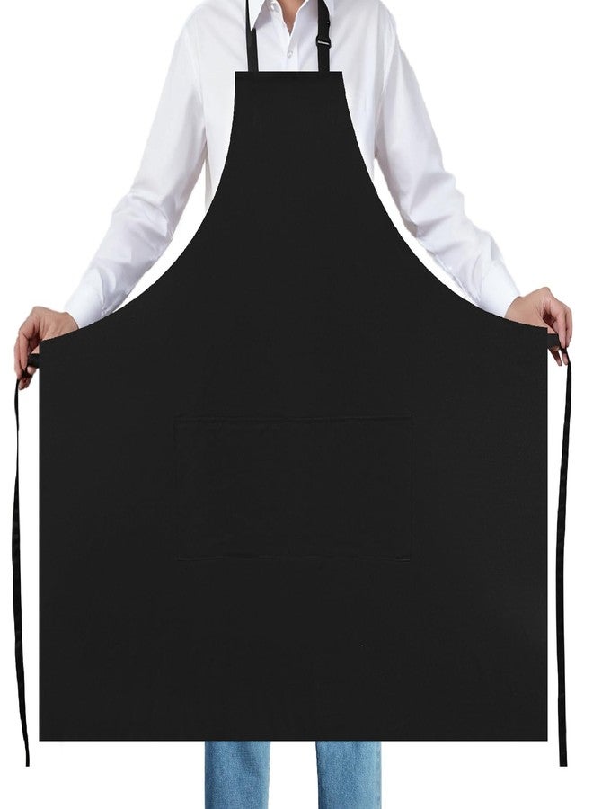 RRBXIA Black Extra Large Apron for Men Adjustable Bib Aprons with 2 Pockets Women Chef Cooking Kitchen Water & Oil Resistant, Black, 1 Pack - Image 1