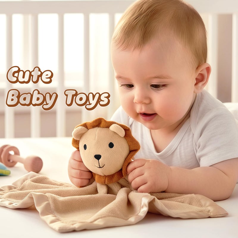 Pro Goleem Lion Security Blanket, Soft Lovey Unisex Lovie Baby Gift for Newborn Boys and Girls Snuggle Toy Stuffed Animal 16 Inch - Image 4