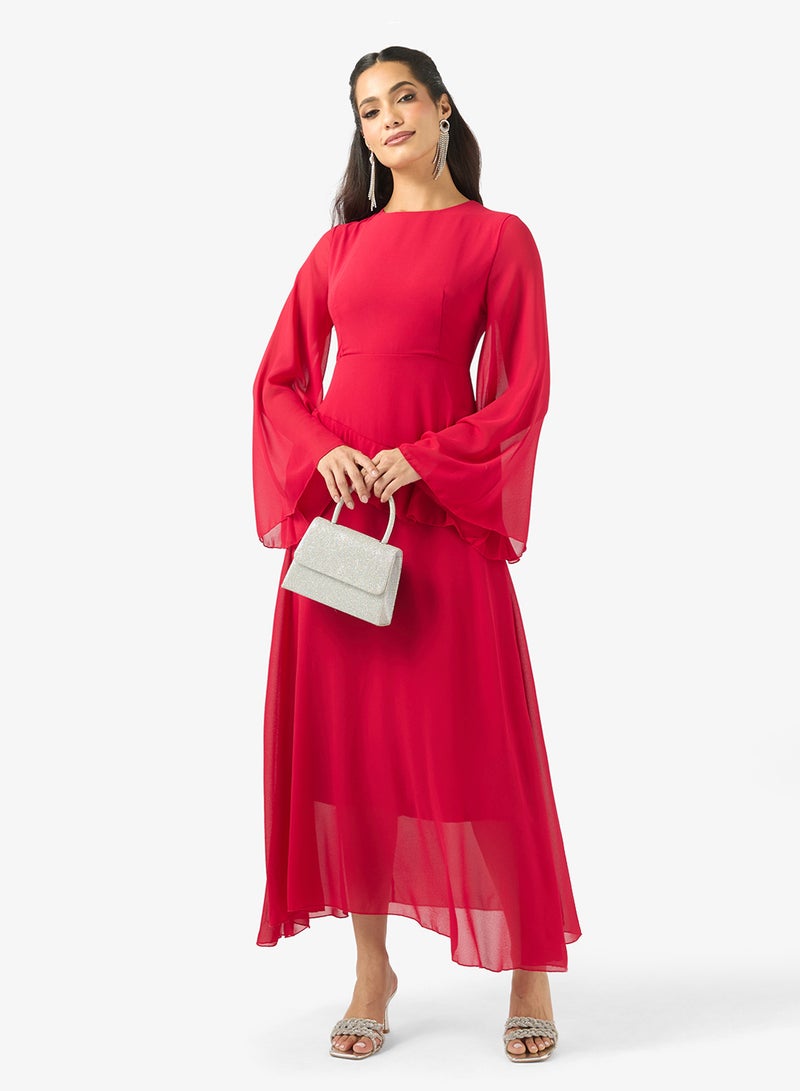 Khizana A-line Dress With Drop Waist Ruffle - Image 4