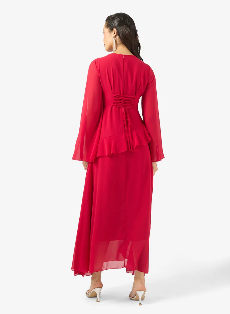 Khizana  A-line Dress With Drop Waist Ruffle for Women | Best Price UAE