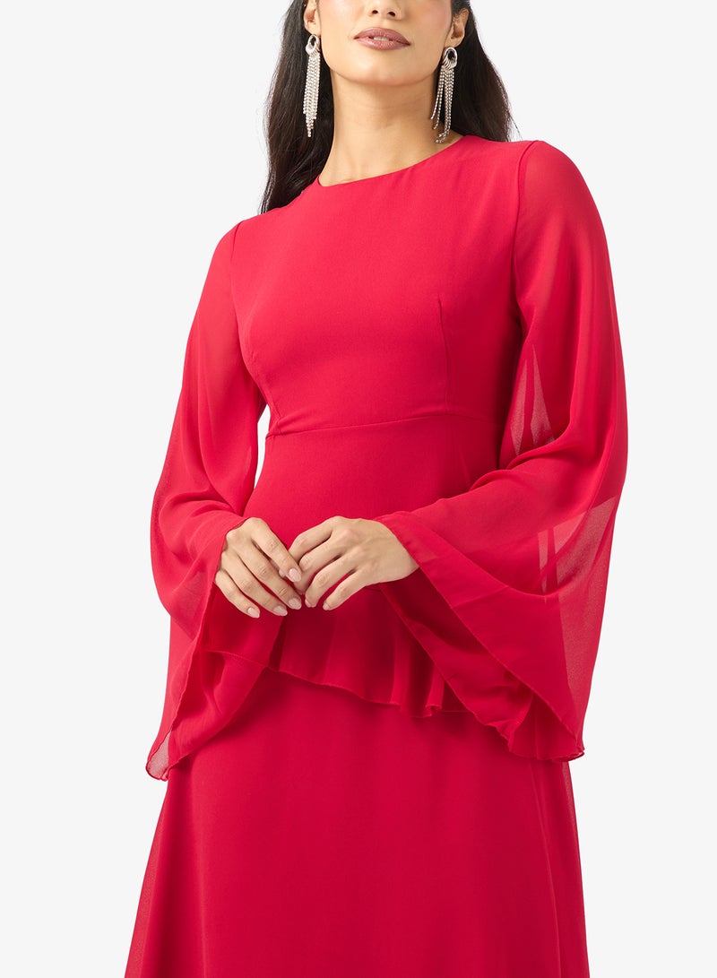 Khizana A-line Dress With Drop Waist Ruffle - Image 3