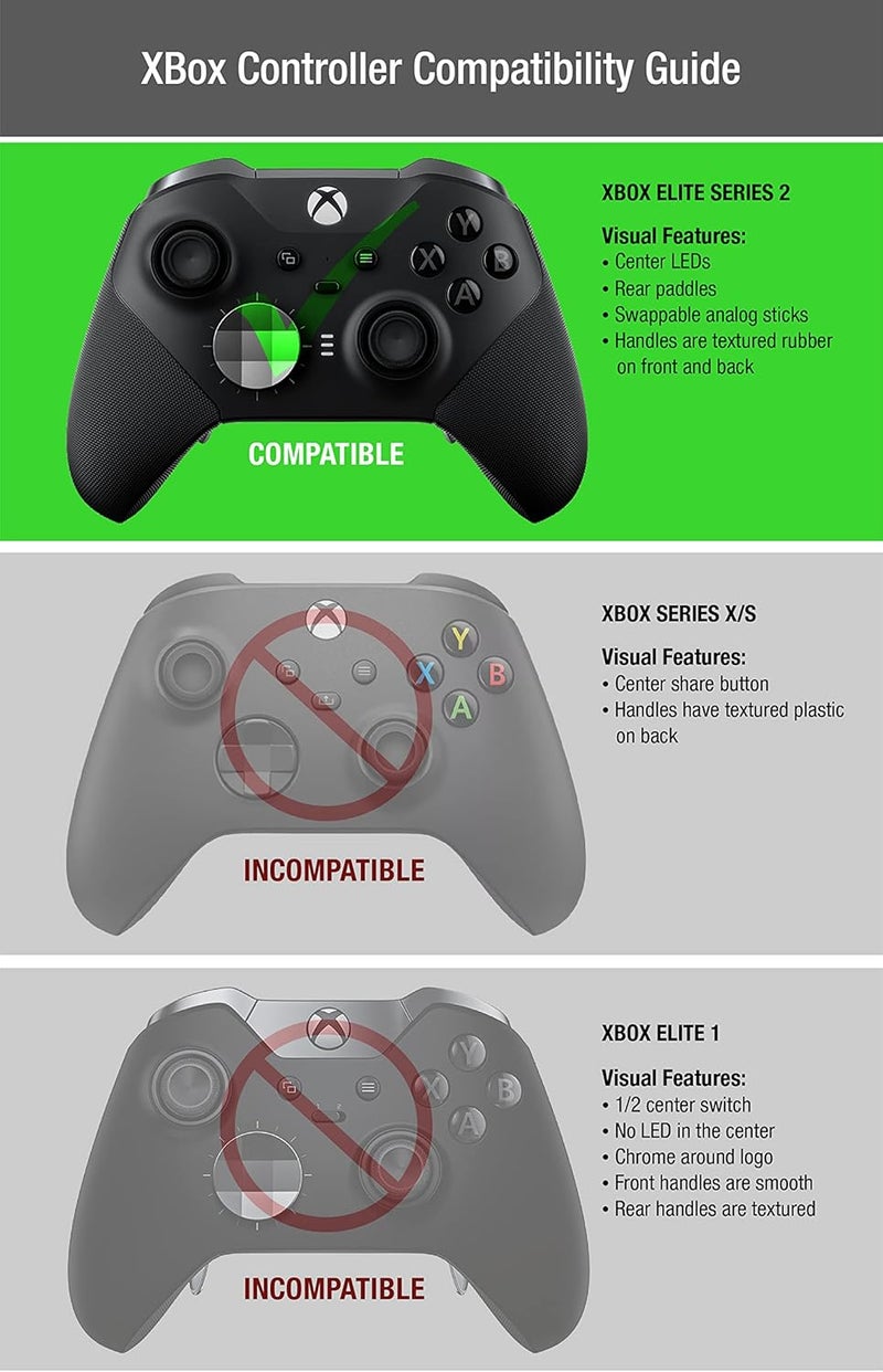 Foamy Lizard Elite Series 2 Studded Grip Skin for Xbox One Controller - Sweat Free Silicone, Flat Top Anti-Slip Studs + 8 QSX-Elite Thumb Grips (Green) - Image 2