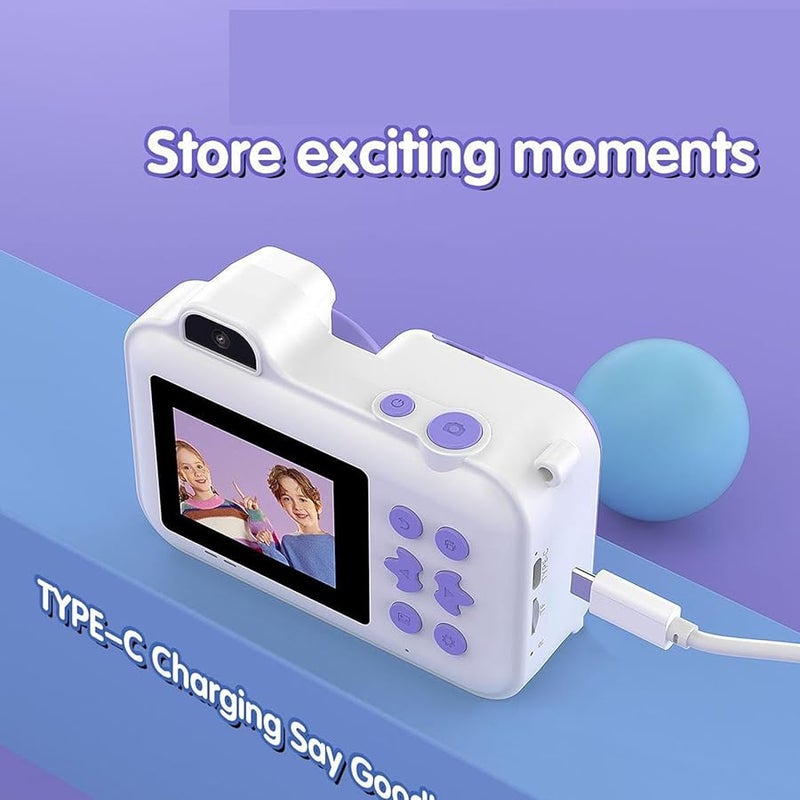 Lightpurple White Print Camera With Flash 32GB Memory Card 2.4 Inch Screen Thermal Printing Technology - Image 4