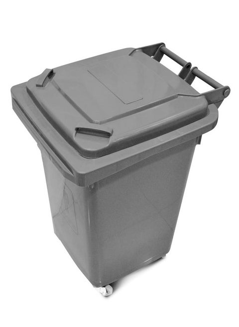 Mobile Waste & Garbage Bin | Functional Trash Bin | Durable Plastic Finish | Easily Maneuverable With 360 Degree Swivel Wheels | Suitable For Indoor & Outdoor Settings | 70 Liters | Grey