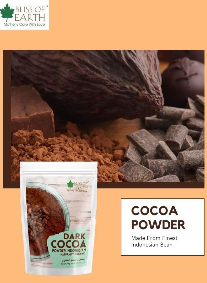 BLISS OF EARTH Naturally Organic Dark Cocoa Powder for Baking Chocolate Cake Cookies Chocolate Shake Unsweetened Cocoa 200GM - Image 2
