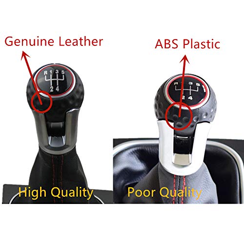 Malcayang 6 Speed Car Gear Shift Knob for Golf 5 6 MK5 MK6 GTI GTD R32 R20 2004-2013,Gear Lever Shift Knob with Boot Cover (6 Speed) - Image 4
