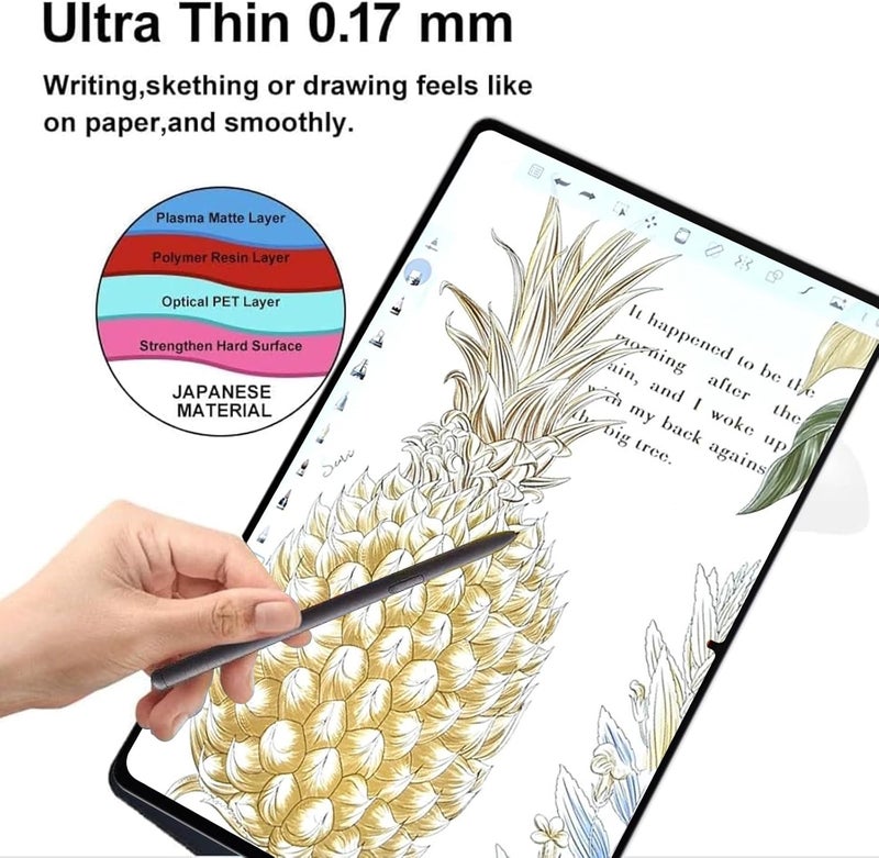لاكيون لوكيون 2 حزمة فيلم لوحي متوافق مع Galaxy Tab S10 Ultra 2024 واقي شاشة ورقي [14.6 بوصة] مثل الورق للكتابة والرسم فيلم ناعم مقاوم للخدش، فيلم غير لامع لـ Tab S9 Ultra/Tab S8 Ultra 14.6" - Image 3