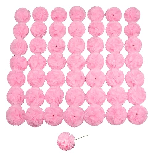 DH EYB Silk Carnation Flower 50 Artificial Flowers Used for Wedding Decoration DIY Handmade Flowers Carnation Flower Diameter 35 Inches and 6 Inches Stem Pink