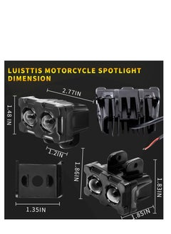 Excefore LED Motorcycle Auxiliary Lights, 2 Pcs Universal Mini LED Headlights Fog Lights, Dual Color Motorcycle Driving Lights, for ATV UTV SUV E-Bike Truck Boat Tractor  - Image 5