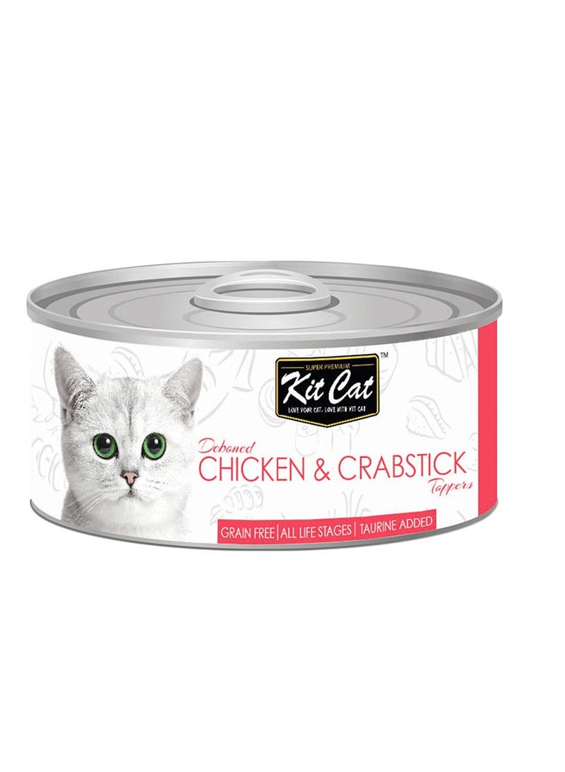Kit Cat 10PC Kit Cat Chicken And Crabstick Topper Cat Wet Food 80g - Image 2